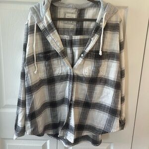 American Eagle Hooded Flannel
